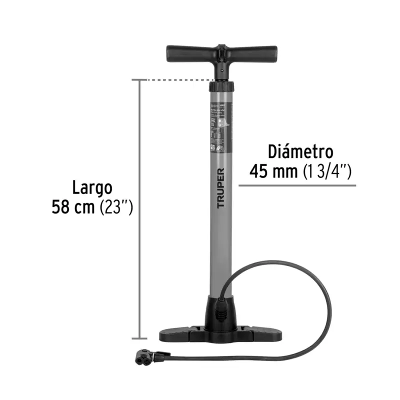 INFLADOR TRUPER DE 100 PSI - BICICLETA PELOTAS - Imagen 3