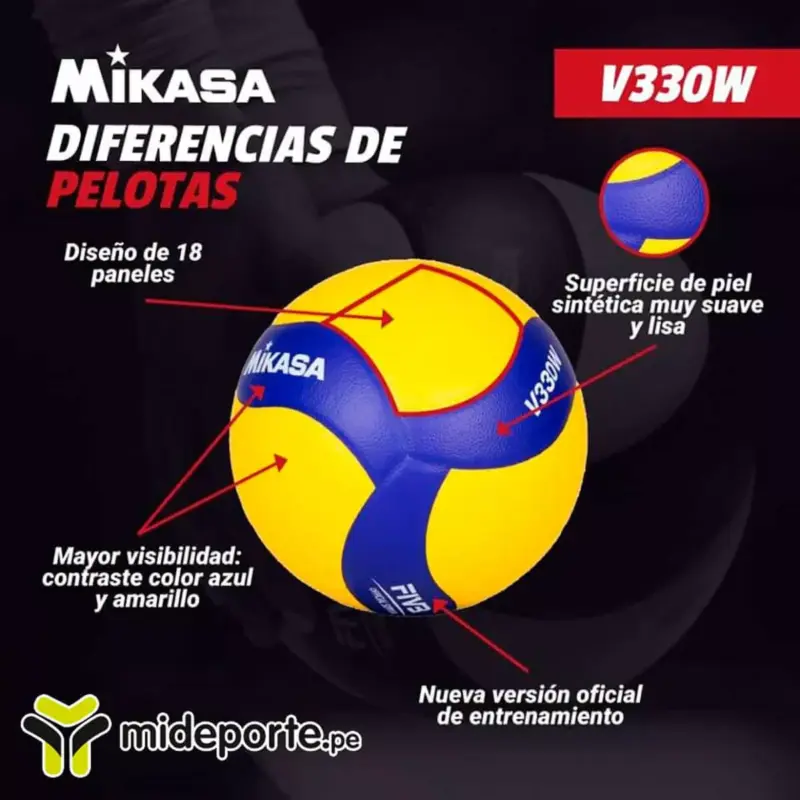 PELOTA DE VOLEY MIKASA V330W COMPETITION FIVB - Imagen 5