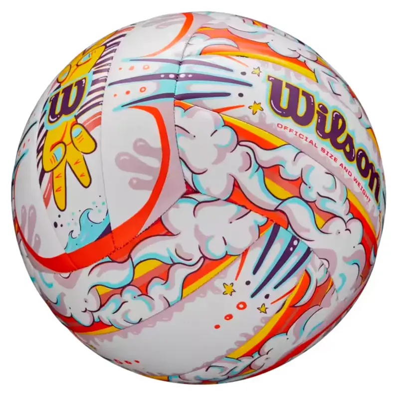 PELOTA DE VOLEY WILSON GRAFFITI PEACE WHITE/ORANGE #5 - Imagen 2