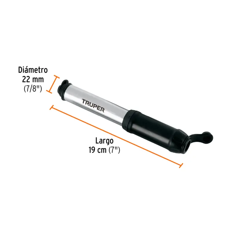 INFLADOR MANUAL TRUPER PARA BICICLETAS 75 PSI - Imagen 4
