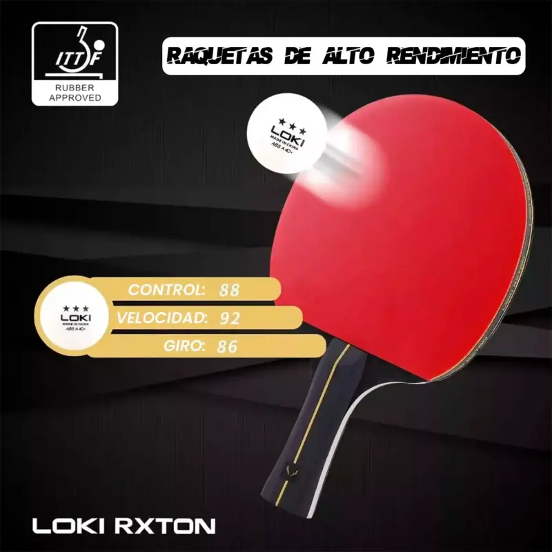 SET DE PING PONG LOKI RXTON ( 2 RAQUETAS + 1 NET + 1 ESTUCHE + 6 PELOTAS) - Imagen 8